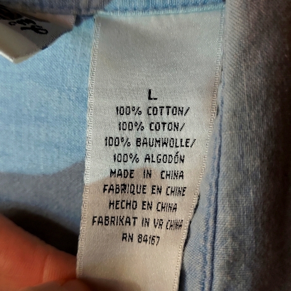 Vintage The Disney Catalog Mickey & Friends Light Blue Denim Button Up Shirt - Picture 5 of 16